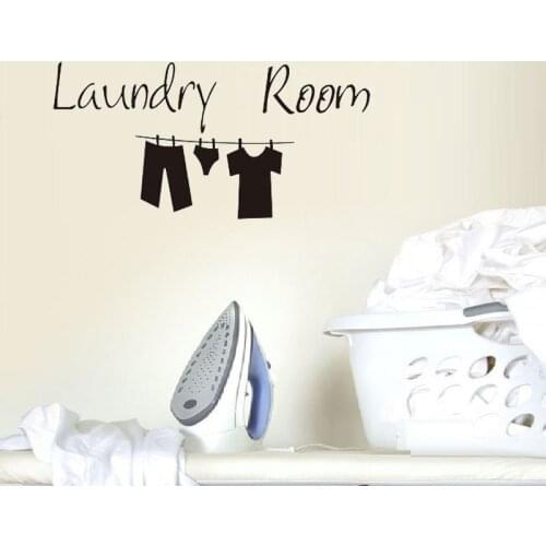 ZOOYOO Laundry Room Wall Sticker Lovely Clothes Wall Decals Funny Design Home Decor Art Murals Decoration