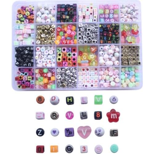 New 1200Pcs Multi Candy Colored Acrylic Alphabet Letter Beads Cube for Name Bracelets Necklaces DIY Crafts Jewelry Making with