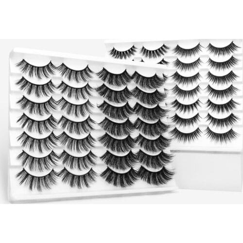 14 Pairs Handmade Eyelashes 3D Soft Mink Hair False Lashes Natural Long Wispy Makeup Fake Eye Lashes Extension Tools Supplies
