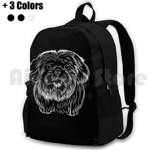 White Shih Tzu Outdoor Hiking Backpack Waterproof Camping Travel Shih Tzu Shitzu Mom Shih Tzu Shihtzu Mom Idea Dog Love Dog Dad