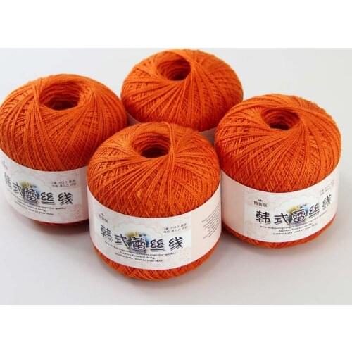 Free Shipping 4Balls X50g New Soft Hand Knitting High quality soft 100% Cotton Crocheted Yarn 16123-4 Orange