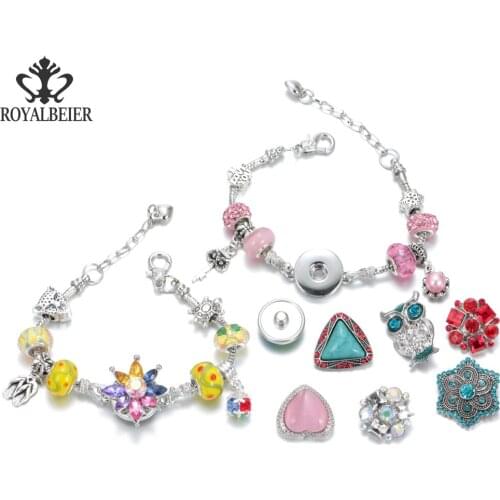 1PC Crystal bracelet Bangle Jewelry 18mm snap button Bracelet For 18mm DIY snap button Jewelry