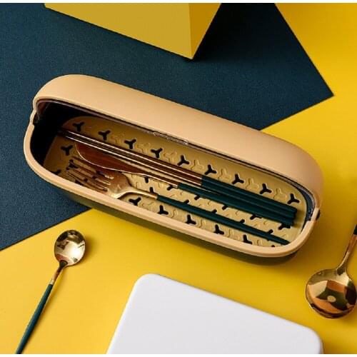 Tableware Holder Box Drain Rack Spoon Fork Drainer Chopsticks Storage Container Multifunctional Organizer for Kitchen Tool