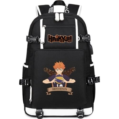 Haikyuu!! Karasuno VBC High School Backpack Boys Large Bookbag Anime Travel Bagpack Oxford Laptop Shoulder Bags