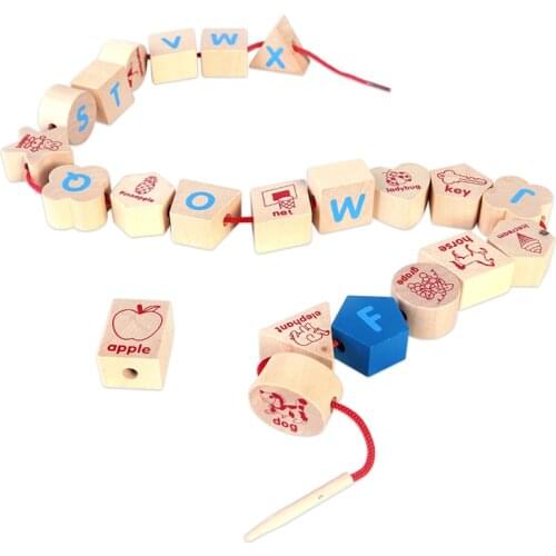 Toy Woo Wooden Animals Fruits Beaded Toys Intelligence Kids Toy Childrens Early Education Educational Toys