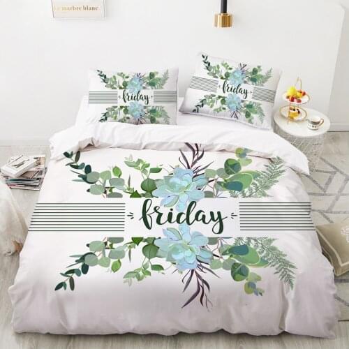 Bedding set King Queen Euro Duvet cover set pillow case Bed linens Quilt cover euro 220x240 240x260 Nordic simple leaf