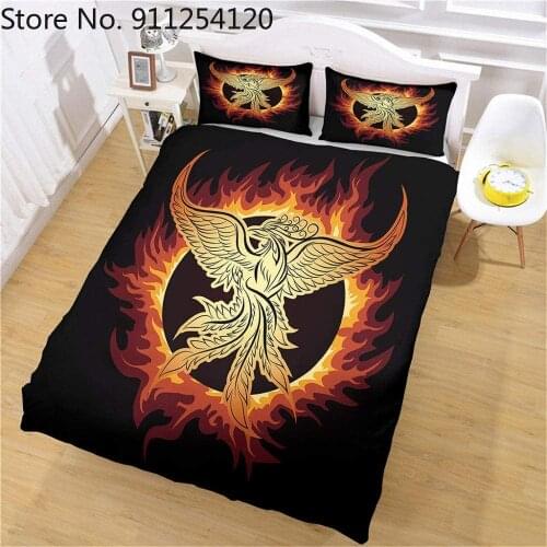 Flame Phoenix Duvet Cover Sets 2/3 Piece Animals Bed Cover Queen King Double Single Bed Quilt Cover Sets 3D Print Bedding Set