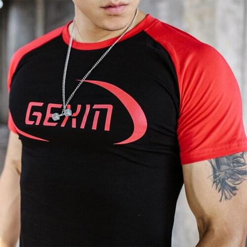 2020 Summer new Men Fitness t shirt Bodybuilding Shirts Fashion Casual Male Short sleeve cotton Tees Tops clothing