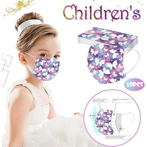10pc Butterfly Print Child Mask Designer Disposable Mask face Mascherine Mascarillas Desechables Mondmaskers Halloween Cosplay