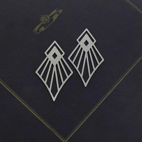 Making Jewelry Findings Goemetry Stainless Steel Bead Metal Pendant Laser Cut Geometric Steel Charm For DIY Necklace Earrings