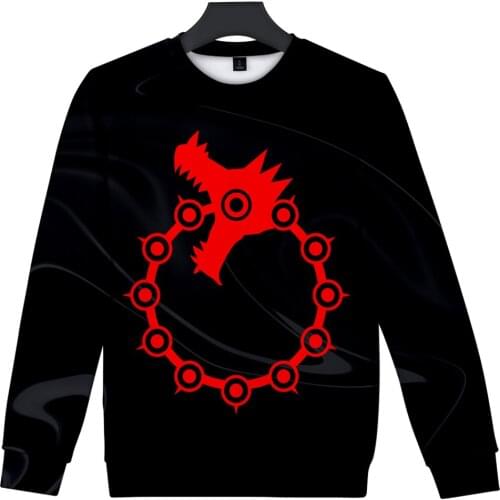 Fashion Design Oversized hoodies The Seven Deadly Sins Hoodie men Sweatshirt boy O-Neck Spring Autumn Harajuku Hoody mens