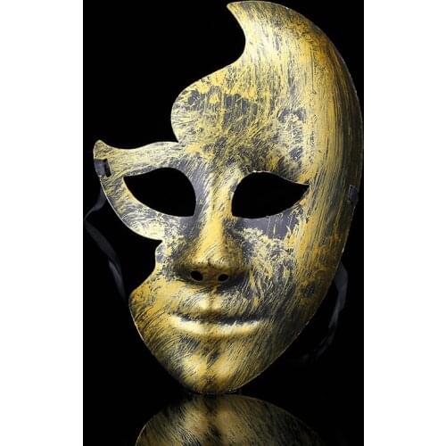 New Hot Sale Lovely Men Burnished Antique Silver/Gold Venetian Mardi Gras Masquerade Party Ball Mask