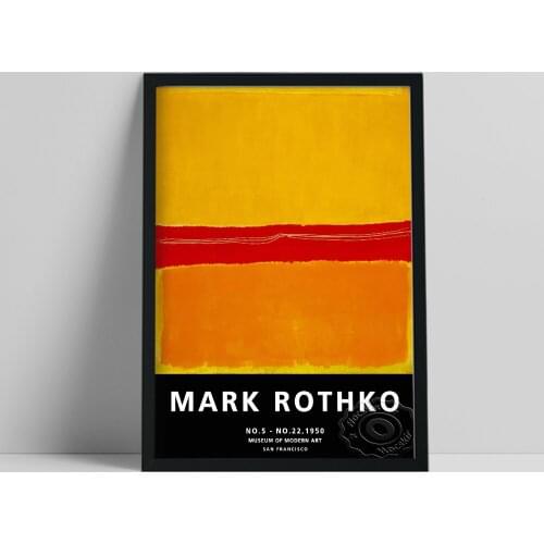 Orange Red Yellow Abstract Canvas Painting, Mark Rothko Exhibition Poster, Rothko No. 5/No. 22 Wall Decor, Vintage Wall Art Gift