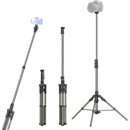 Ulanzi Portable Aluminum Video Tripod 190cm 4-section Adjustable 360° Horizontal Rotation Universal 1/4 Interface for DSLR SLR