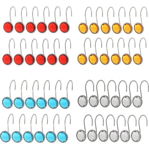 Various PACK Shower Curtain Hooks Rings Hangers Anti Rust Rolling Curtain Hooks