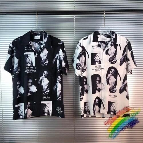 2021ss WACKO MARIA Shirt Portrait printing Men Women 1:1 Top Tees Fashion Streetwear Shirts