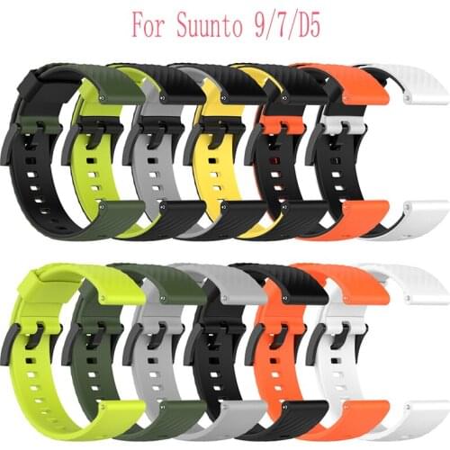Silicone Watchband Strap For Suunto Spartan Sport Wrist Hr For Suunto 9/9 Baro/suunto7/ D5 Watch 24mm Replacement Band Bracelet