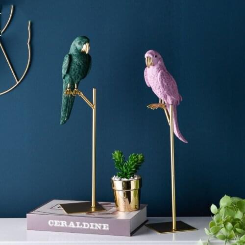 NORDIC COLOR ANIMAL PARROT RESIN BIRDS DECORATION HOME LIVINGROOM TABLE FIGURINES CRAFTS OFFICE DESKTOP ORNAMENTS ACCESSORIES