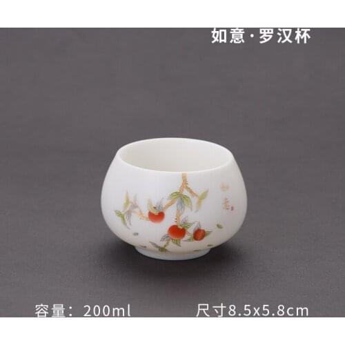 Dehua white porcelain ceramic cup China Kung Fu cup drinking tea ceramic sample Tea Cup China tea bowl host cup single cup