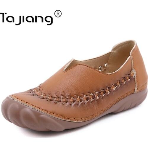 Ta Jiang Genuine New European and American womens spring and autumn single shoes round toe large size low-top soft shoes T948-1