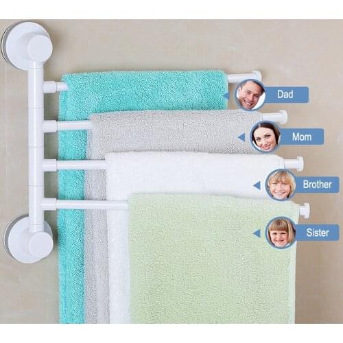 Towel rack magic sucker four-bar punch-free bathroom kitchen towel rack nail-free towel bar