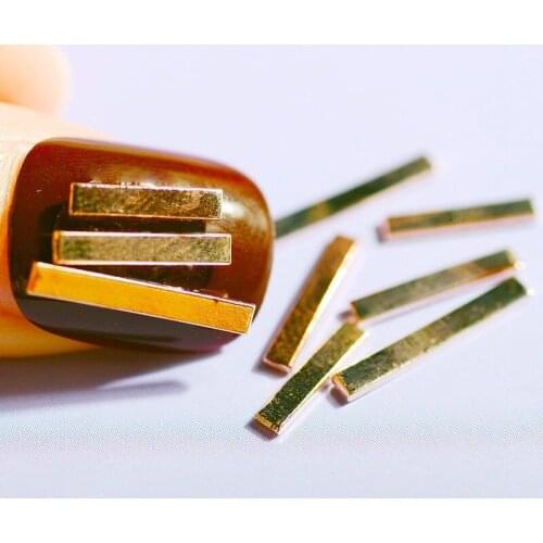High-quality Nail Metal Bar Gold Bar Multi-size Alloy Gold Rectangular Bar Nail Products 100pcs/ Bag DIY Decorative Accessories
