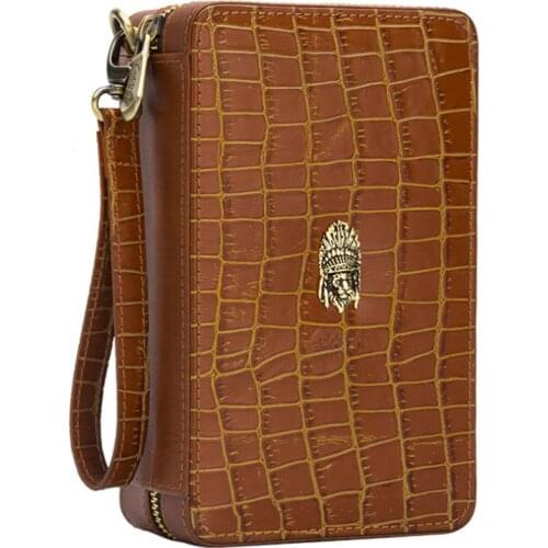 High Quality Travel Leather Cigar Humidor Box Set Portable Cedar Wood Cigar Case Cigar Accesory Mens Gift Cigar Cutter