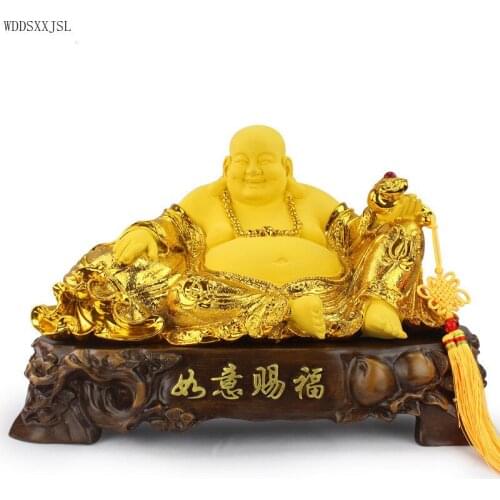 WDDSXXJSL Chinese style creative simulation Buddha sculpture decoration resin crafts shop living room desktop resin decoration