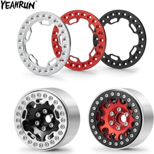 YEAHRUN 4pcs Metal Alloy Replacement Beadlock Outer Ring For 1.9 inch Wheel Rim 1/10 Axial SCX10 90046 TRX4 D90 RC Crawler Car