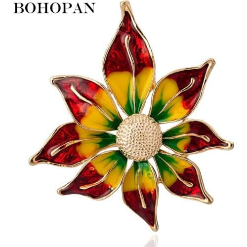 New Sun Flower Glazed Glaze Brooch Collar Pin Fashion Colored Sunflower Brooches For Women Personalized Clothing Accessories