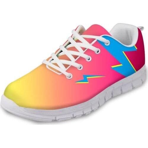 HaoYun Women Sneaker Shoes Bright Color Lightning Design Girls White Flat Walking Shoes Ladies Comfortable Footwear Zapatillas