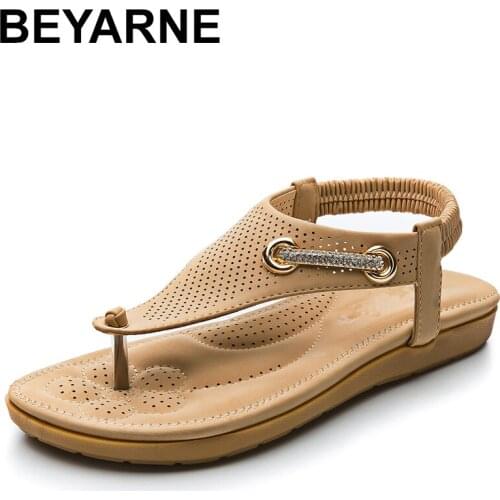 BEYARNE Cetula 2018 Handcrafted Summer Gold Diamonds Horsebit Imi-suede Women Flip-flop Shoes ft.Smooth Padded Comfort Lambskin