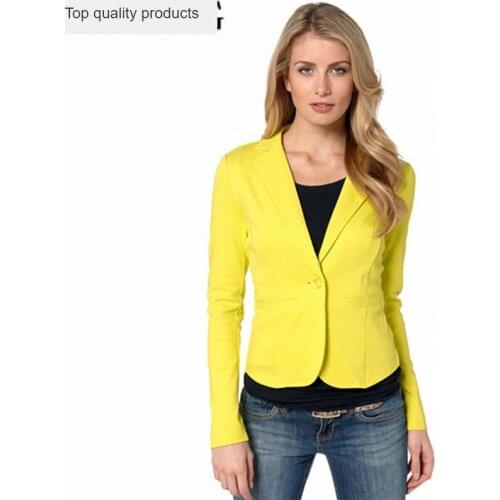 2020 Autumn Womens Spring Jacket Slim Fit Women Blazers and Jackets Office Work Single Button Blazer Feminino Candy Color YQ093