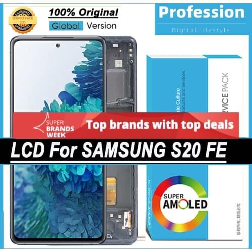 100% Original Display for SAMSUNG Galaxy S20 Fan Edition G780F G781F S20 FE 5G S20 Lite LCD with frame Touch Screen Repair Parts