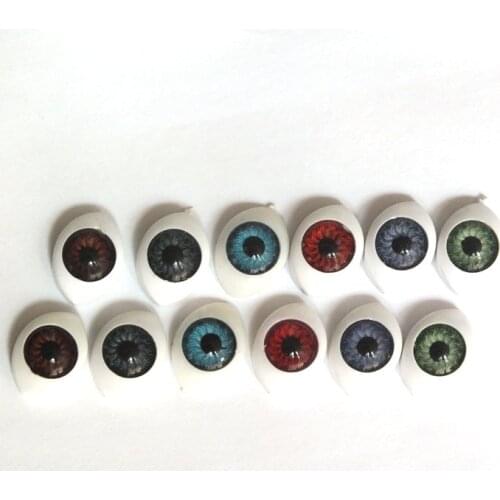 100pcs 12*16mm Mixed color Doll Eyeballs Plastic Doll Safety Eyes For Animal Toy Puppet Making DIY Craft Accessories