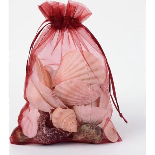 100PCS Solid Color Organza Bags Drawstring Pouches with Ribbons,for Wedding Favour Party Christmas Gift Decor Supplies