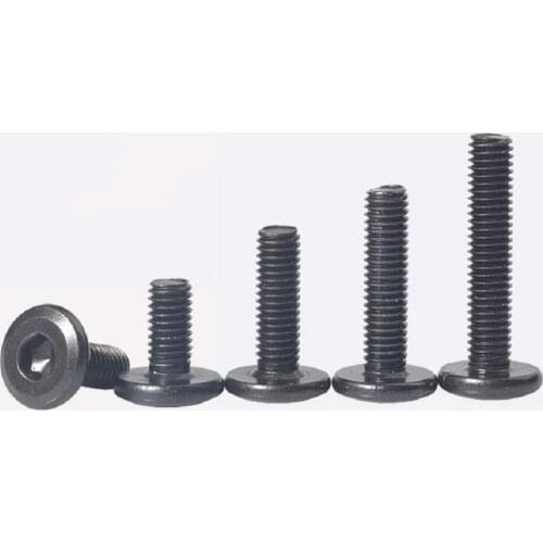 100PCS M5 M6 M8 Black Hypotenuse Flat Head Hex Drive Screw Down Side Furniture Screws