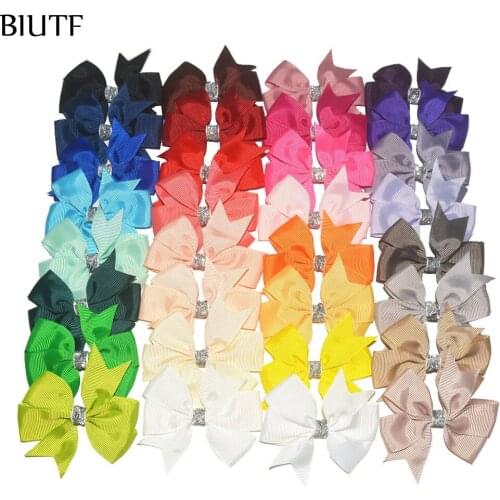 960pcs/lot Factory Price Hair Grosgrain Ribbon Bows with Glitter Center Cute Hair Accessories for Girl & Women HDJ114