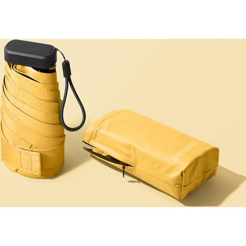 14cm Mini Pocket Flat Umbrella Six-Folding Anti UV Sun Umbrellas Rain Women Small Clear Umbrella Girls Kids Parasol Outdoor