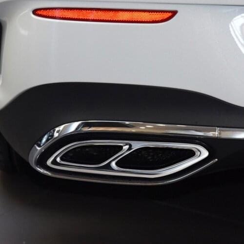 2PCS Stainless Tail Rear Exhaust Pipe Trim Cover For Mercedes CLA Class C118 W118 2020 Exhaust Pipe Trim