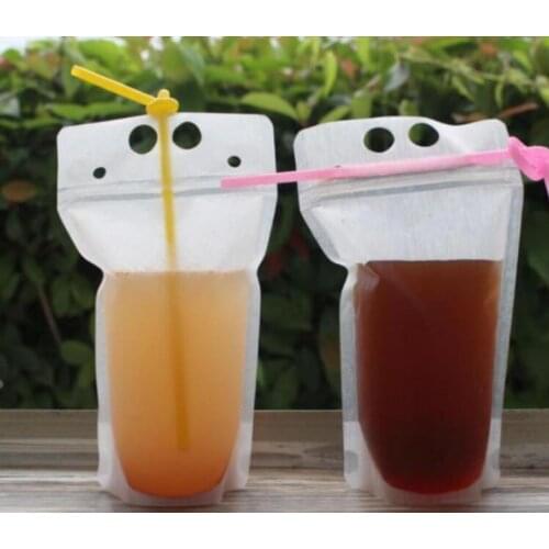 250ml,500ml,750ml,1000ml Plastic Frosted Drink Packaging Bag Clear Pouch for Beverage Juice Milk Coffee#37114