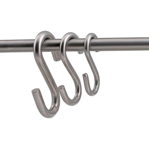304Stainless Steel S-Shape Hook S-Hooks Kitchen Bedroom Multi-function Railing S Hanger Hook Clasp Holder Hooks