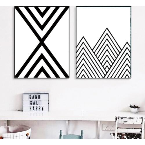 Abstract Minimalist Line Geometry Mountain Nordic Posters And Prints Wall Art Canvas Painting Wall Picture For Living Room Decor