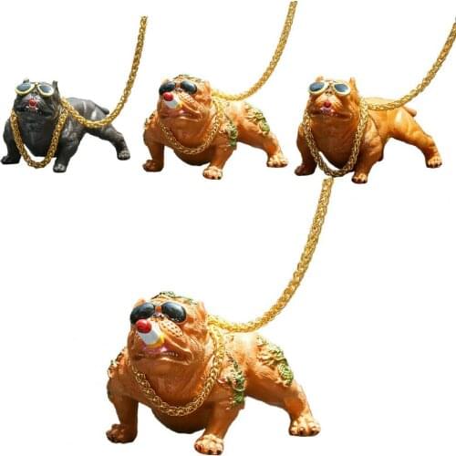 Car Dog Ornament Dashboard Interior Decor Resin Auto Cute Creative Bully Toy