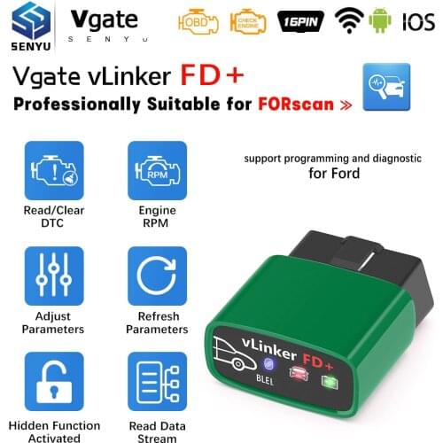Vgate vLinker FD+ ELM327 Forscan For ford OBD2 Scanner Bluetooth Car Diagnostic odb2 wifi OBD 2 OBD2 Auto Tool PK ELM 327 V 1 5