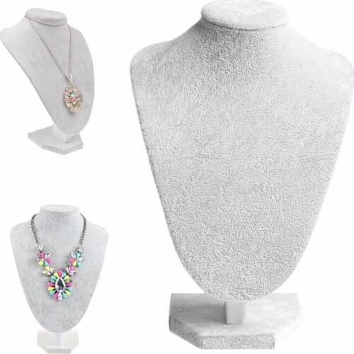 Mannequin Velvet Necklace Pendant Chain Jewelry Bust Neck Display Holder Stand