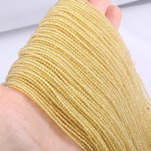 Natural Stone Beads Small section Bead Citrines 2 3 mm Loose beads for Jewelry Making DIY Bracelet Necklace length 38cm