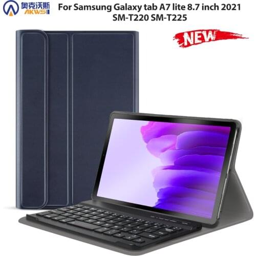 For Samsung Galaxy Tab A7 lite Case with Keyboard, 8.7 inch SM T220 T225 Wireless Bluetooth Keyboard Magnetic Funda Folio