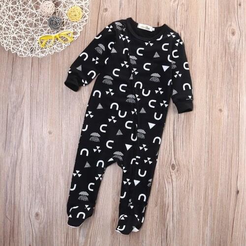Citgeett Spring Autumn baby rompers newborn baby rompers long sleeve underwear cotton pajamas boys girls autumn rompers