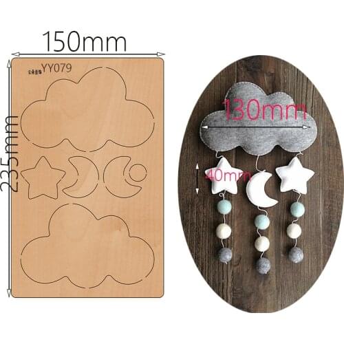 Wooden die cutting die star and moon white cloud knife die compatible with most manual die cuttingYY079 mold